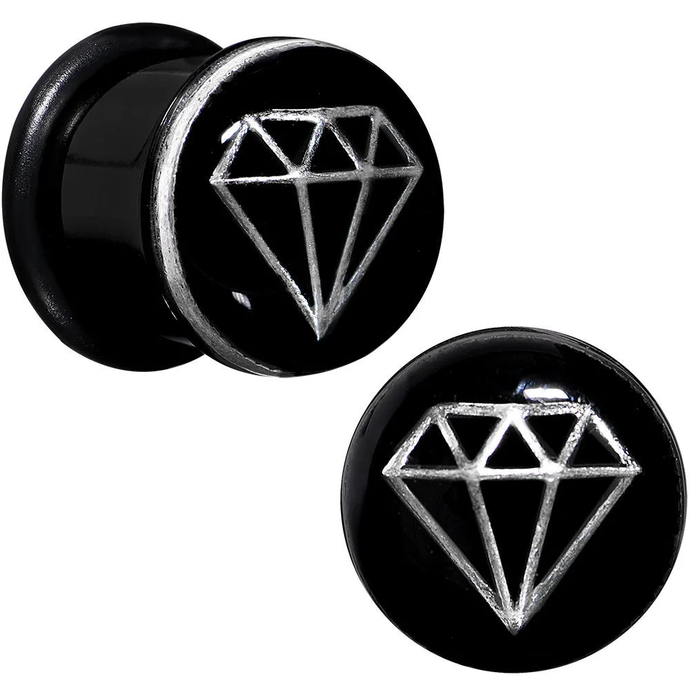 1/2 Black PVD Show Me Shapes Rhombus Single Flare Plug Set