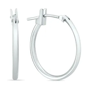 14K White Gold 18Mm Hoop Earrings (1.5Mm Gauges)