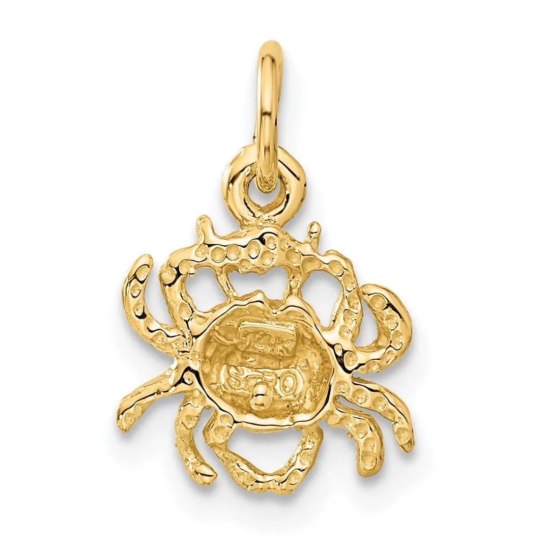 14k Yellow Gold Cancer Zodiac Charm Pendant