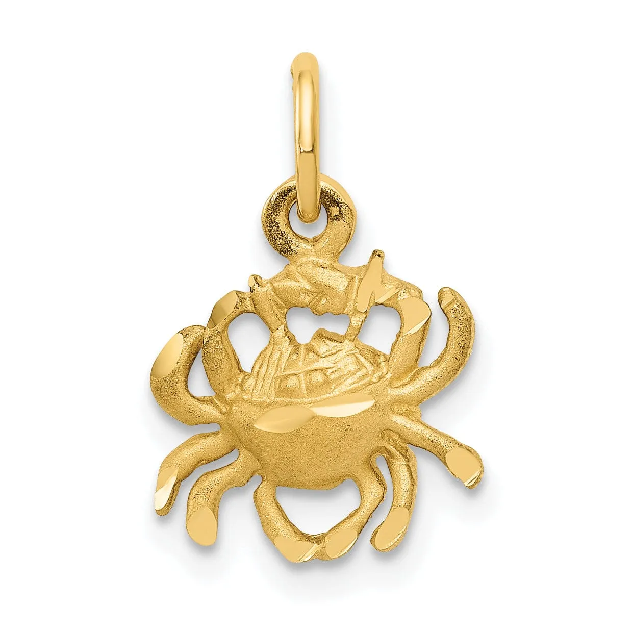 14k Yellow Gold Cancer Zodiac Charm Pendant