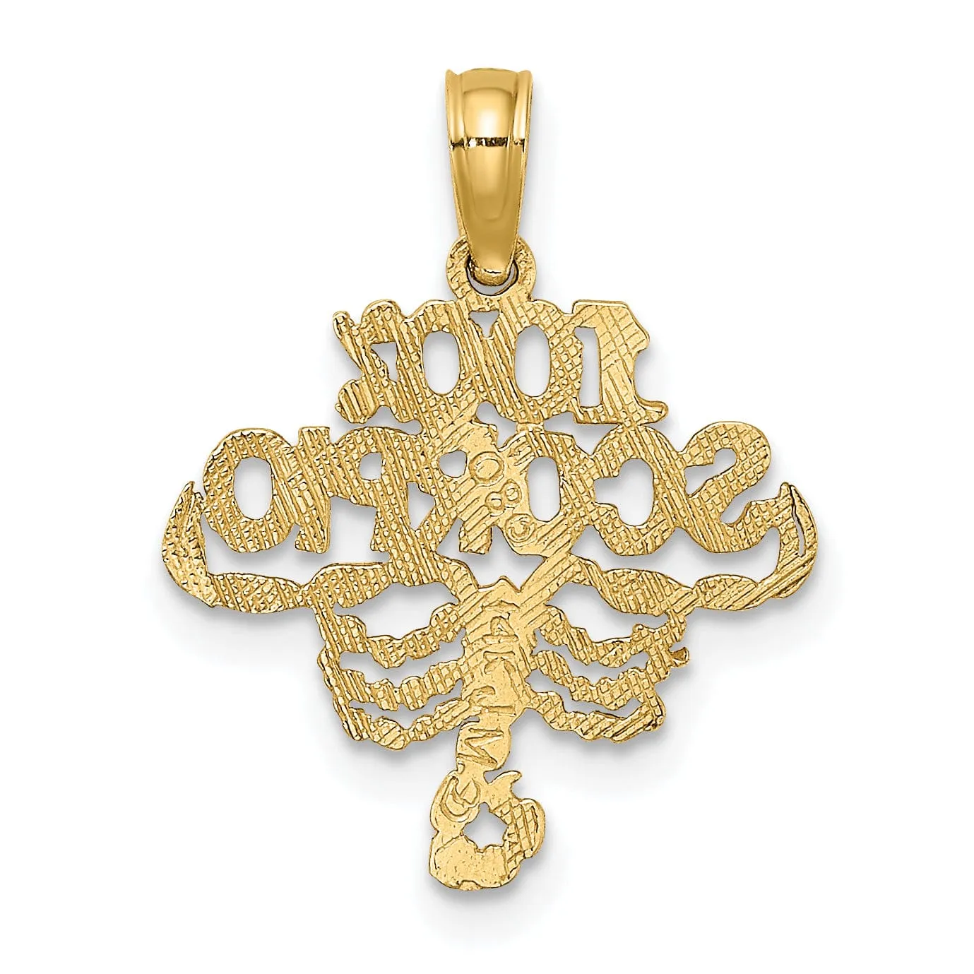 14K Yellow Gold Polished Textured Finish 100% Zodiac SCORPIO Charm Pendant