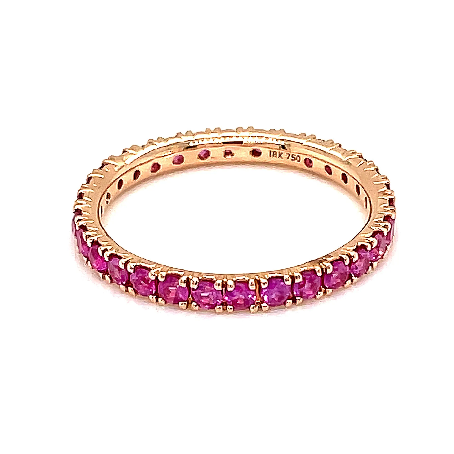 18k Rose Gold Pink Sapphire Eternity Band