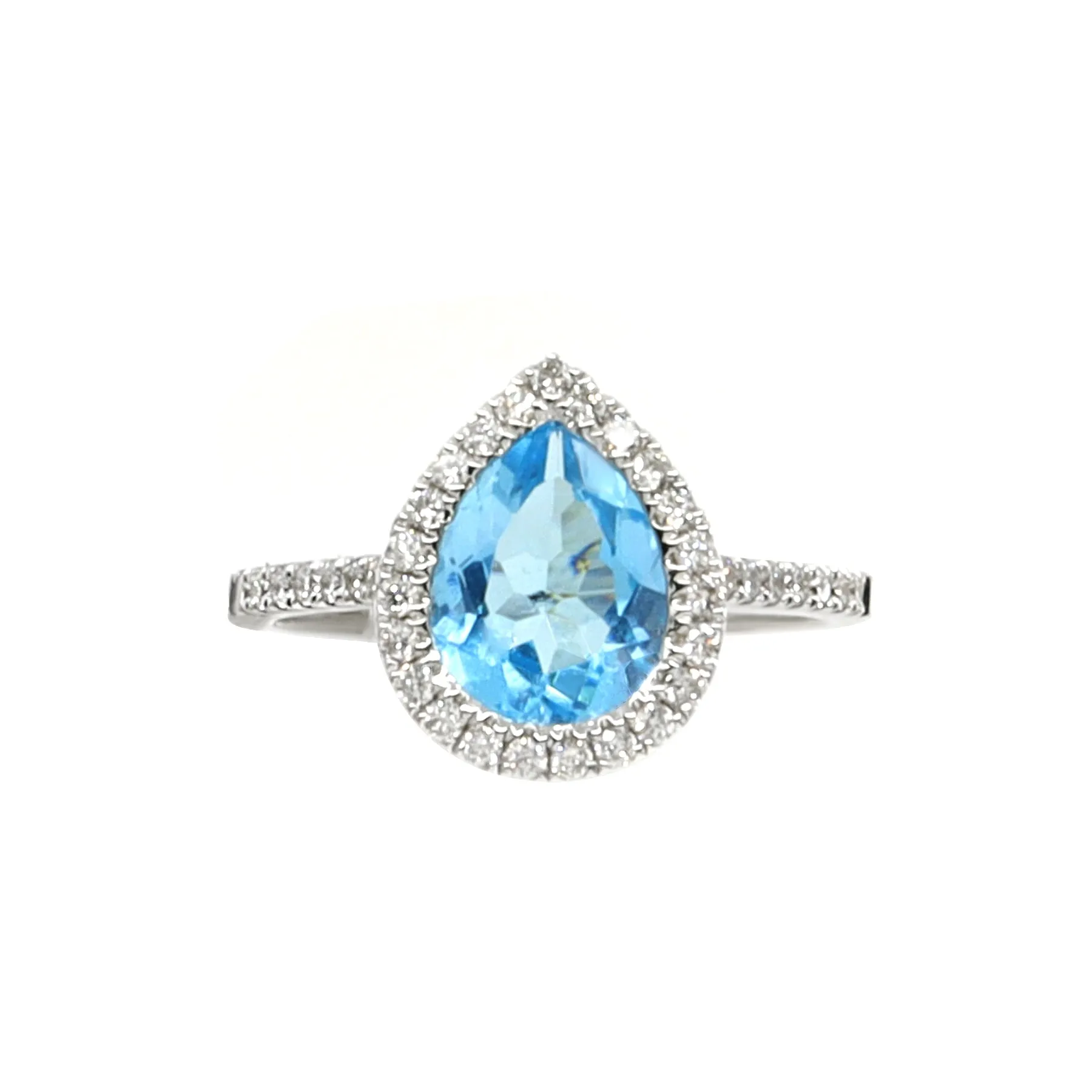 18K White Gold 2.00ct Blue Topaz and Diamond Ring - 20690809