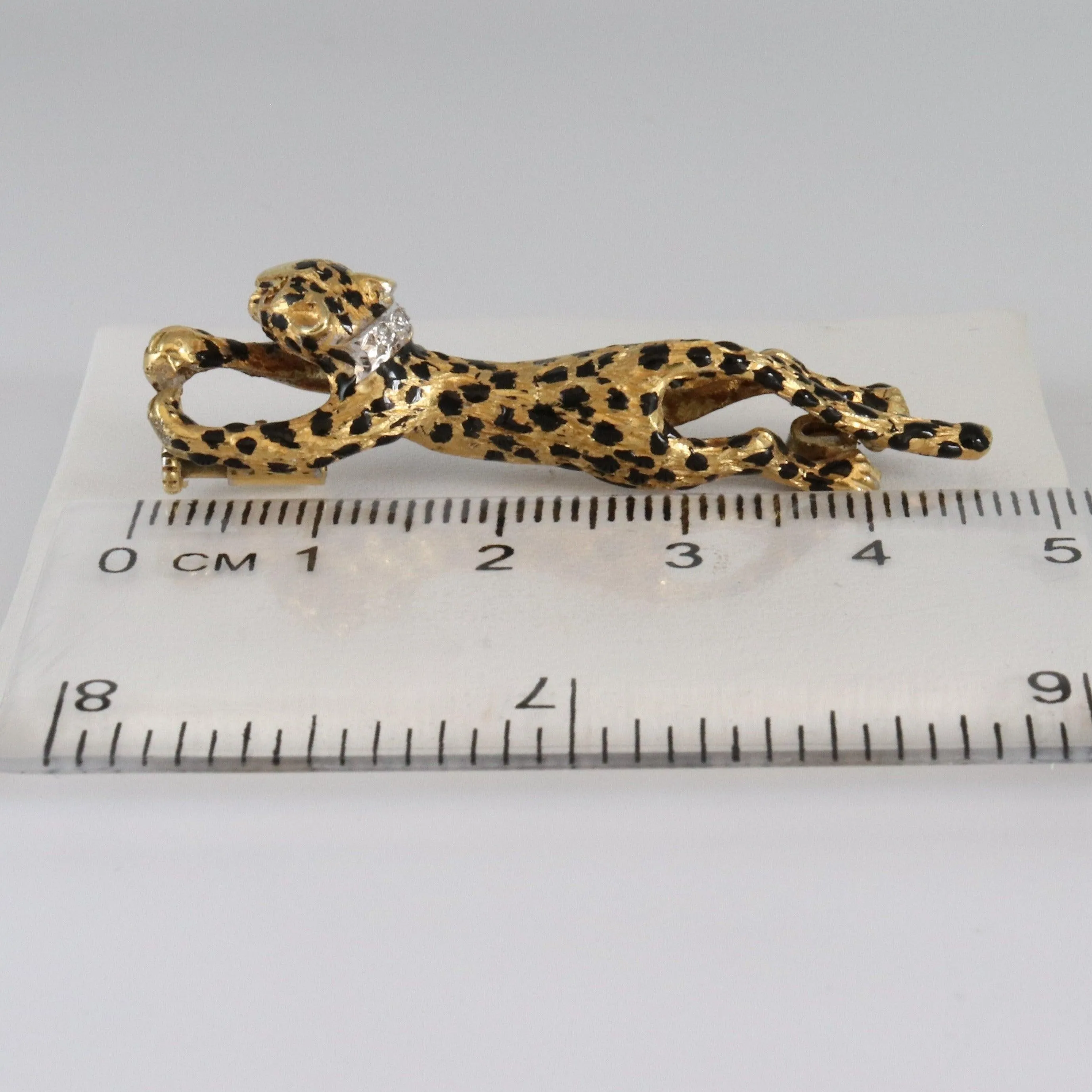 18kt Leopard Brooch