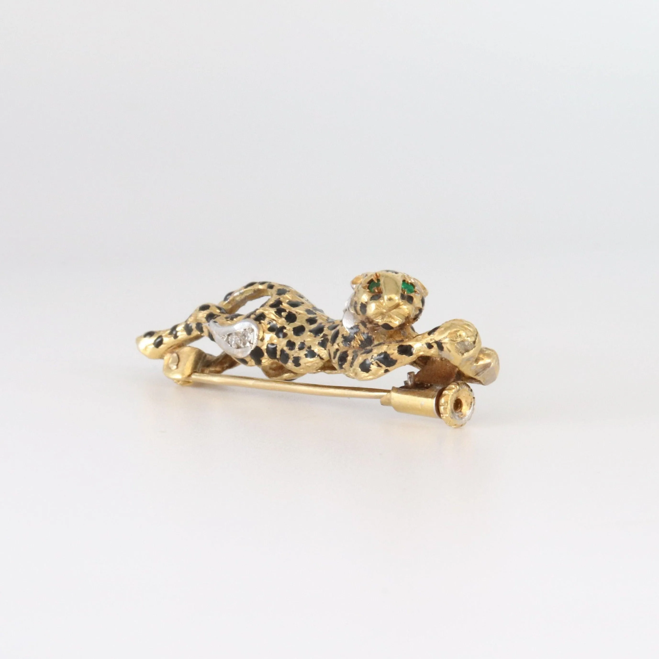 18kt Leopard Brooch