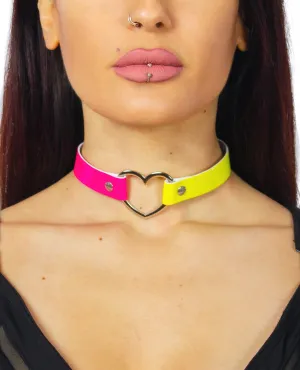 2 TONE HEART COLLAR