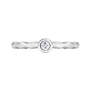 3mm White Sapphire Wave Twinkle Ring