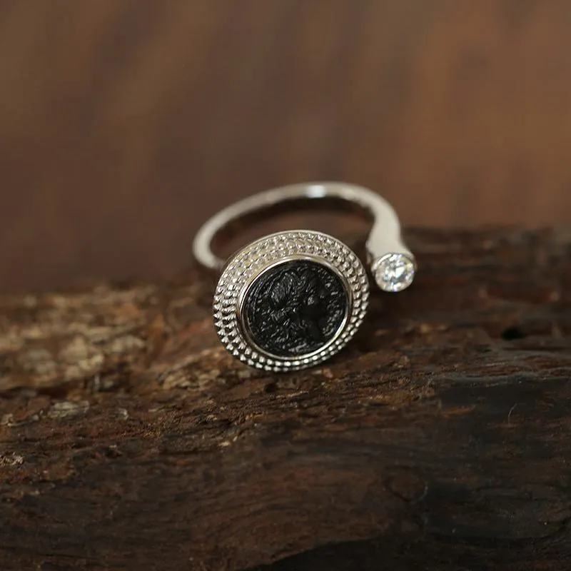 925 Silver Minimalist Vintage Antique Coin Ring