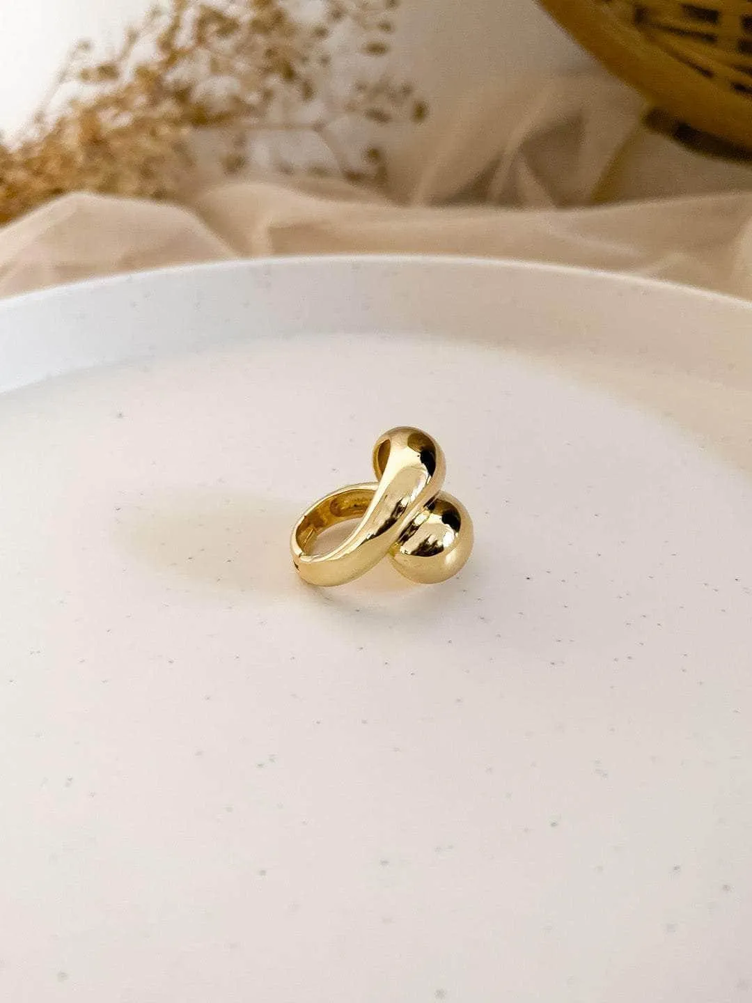 Adjustable Minimalist Gold Plated Geometric Ring