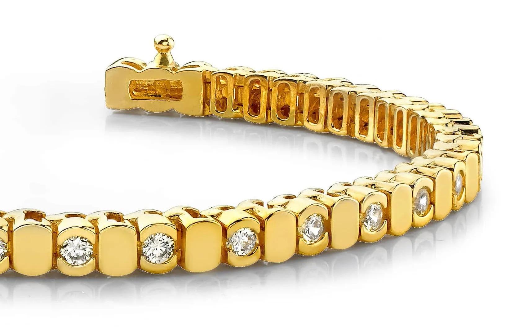 Alternating Bezel Diamond Bracelet with 2.88 ct.(finished) 3.25mm