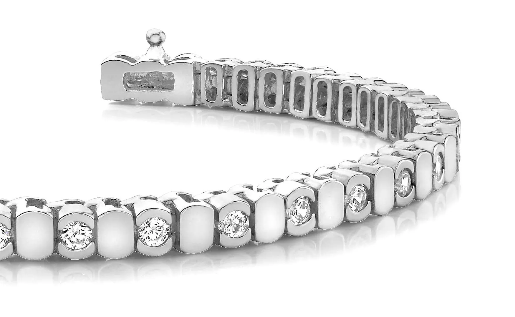 Alternating Bezel Diamond Bracelet with 2.88 ct.(finished) 3.25mm