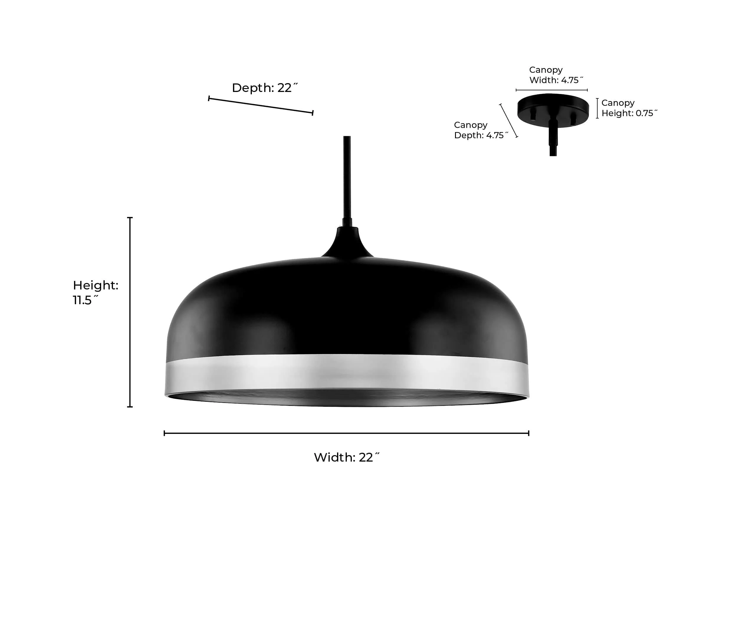 Amarra Pendant - Matte Black - 22in. Diameter - E26 Medium Base