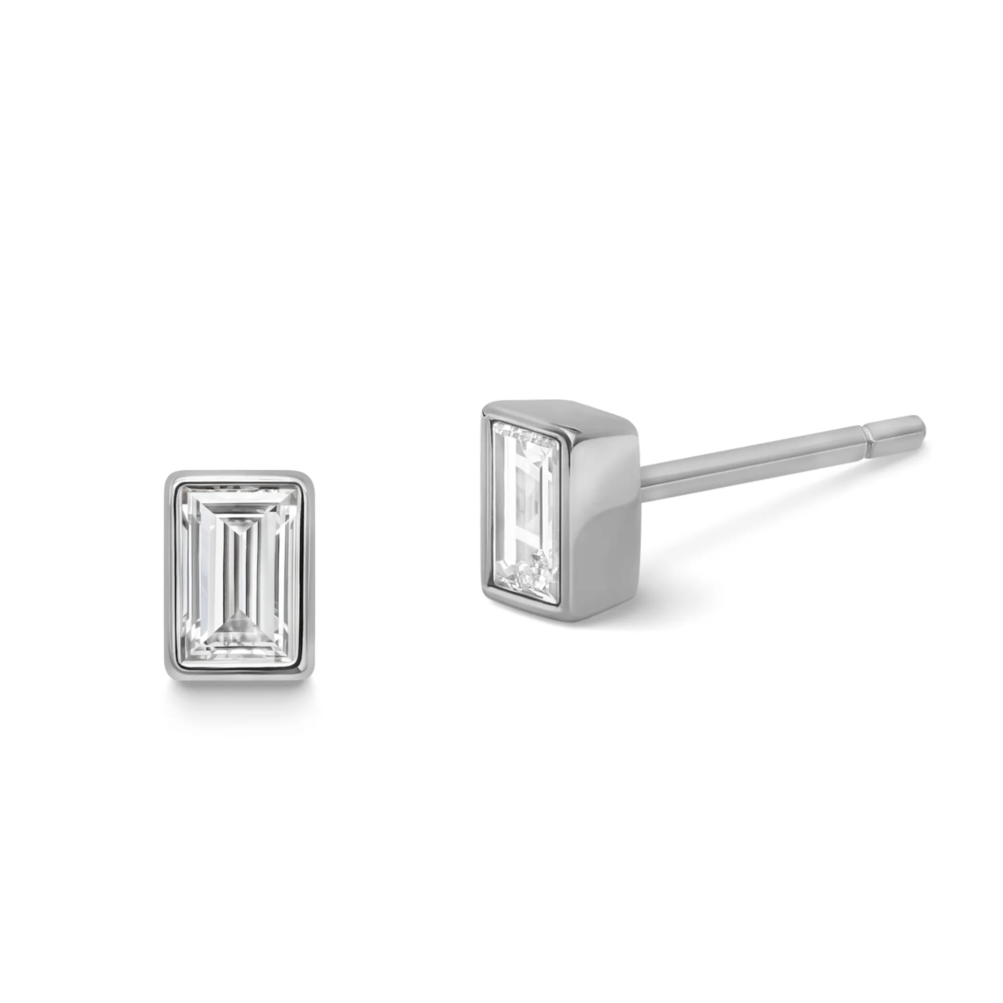 Baguette Lab-grown Diamonds Stud Earrings