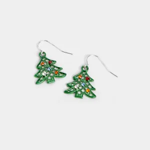 Bedazzled Christmas Tree Earring