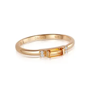 Beloved Fine Citrine Band Ring 18ct Gold Plate