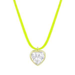 Bezel Heart String Necklace