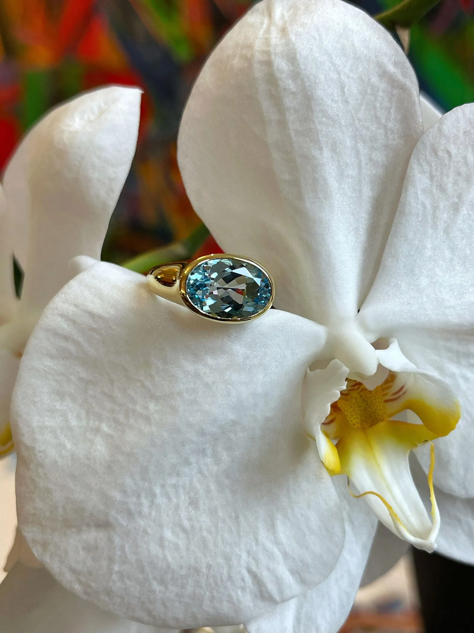 Blue Topaz Bezel Ring