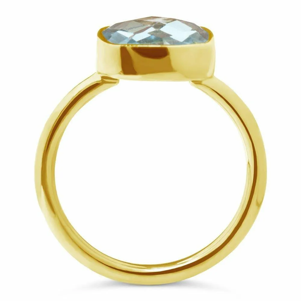 Blue Topaz Cocktail Ring | Gold