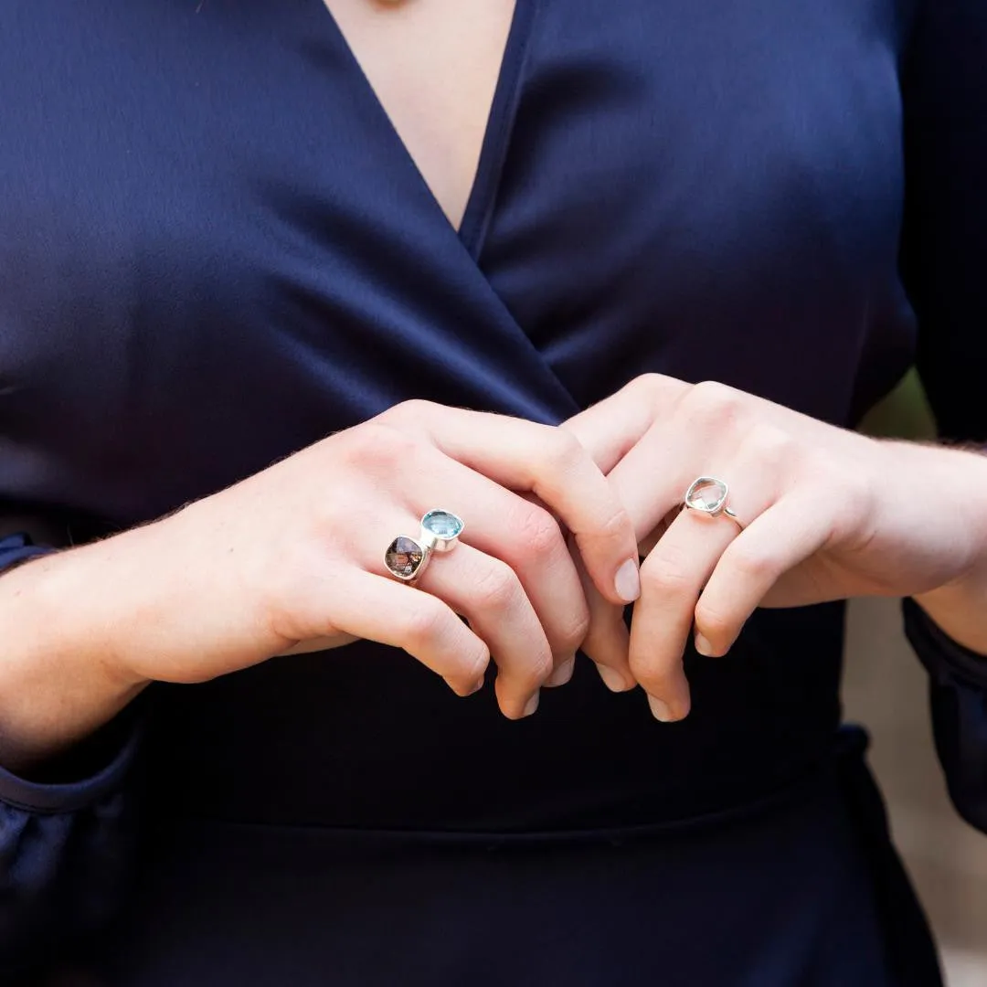 Blue Topaz Cocktail Ring | Gold