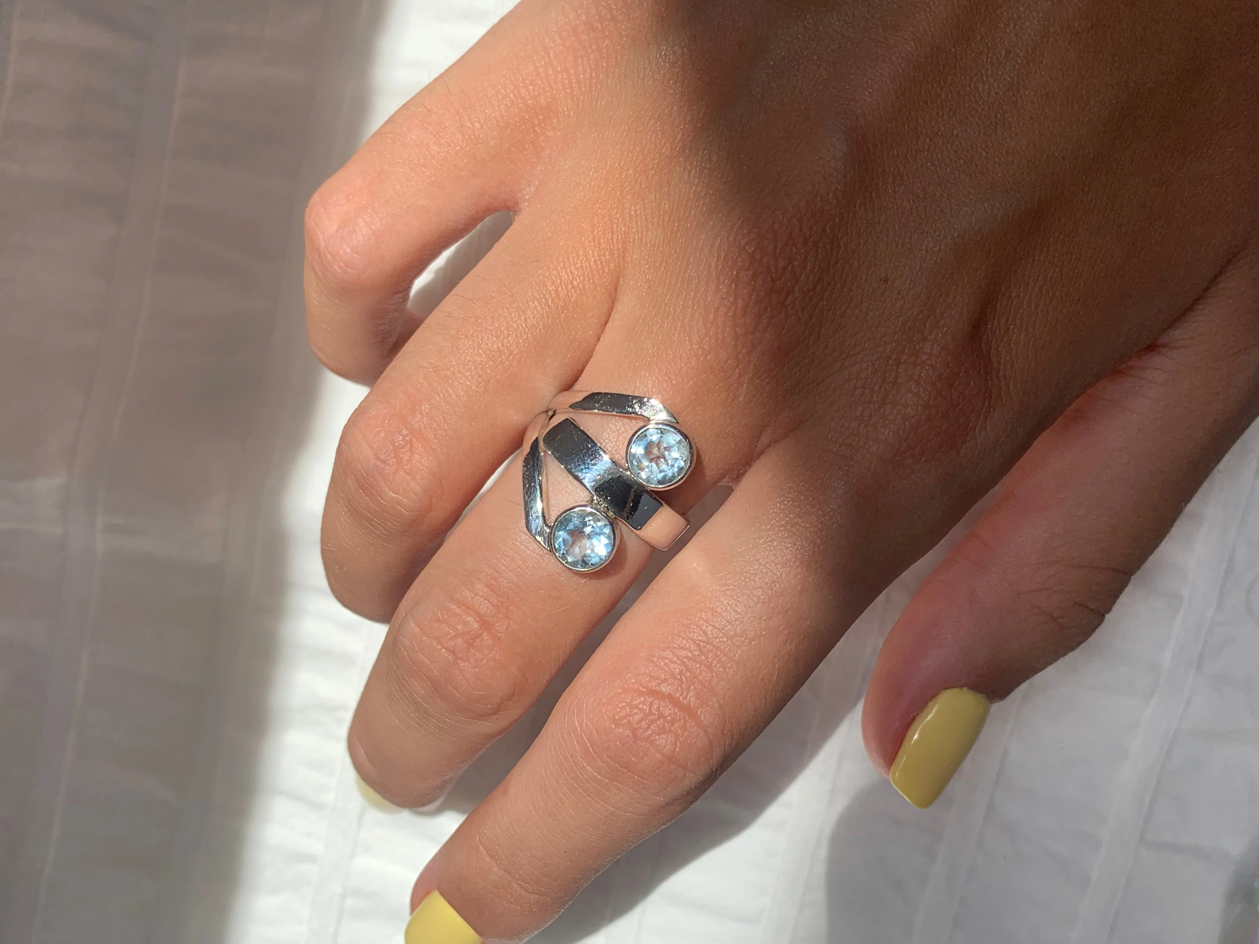 Blue Topaz Hygiea Ring (US 6.5)