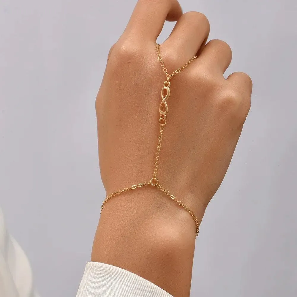 Bracelets and Finger Rings Charm Jewelry - Simple Chain - Gold Plated - TSJ3