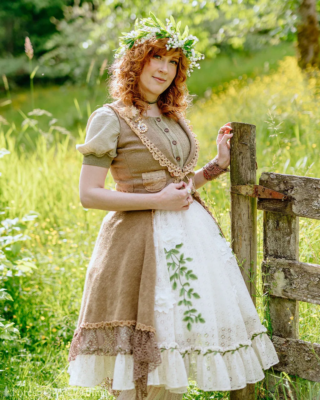 Brown Vest with Beaded Hem