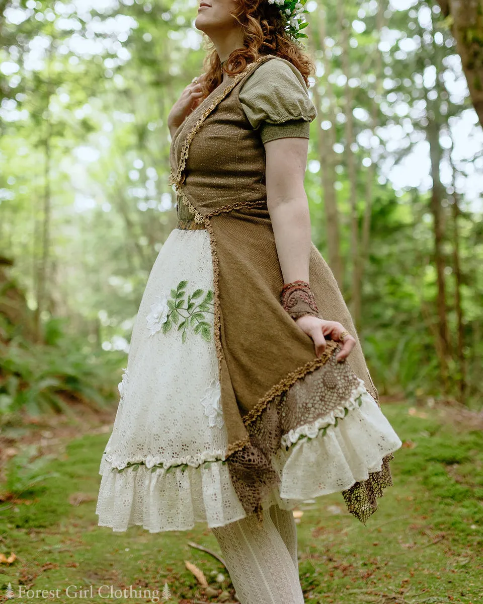 Brown Vest with Beaded Hem