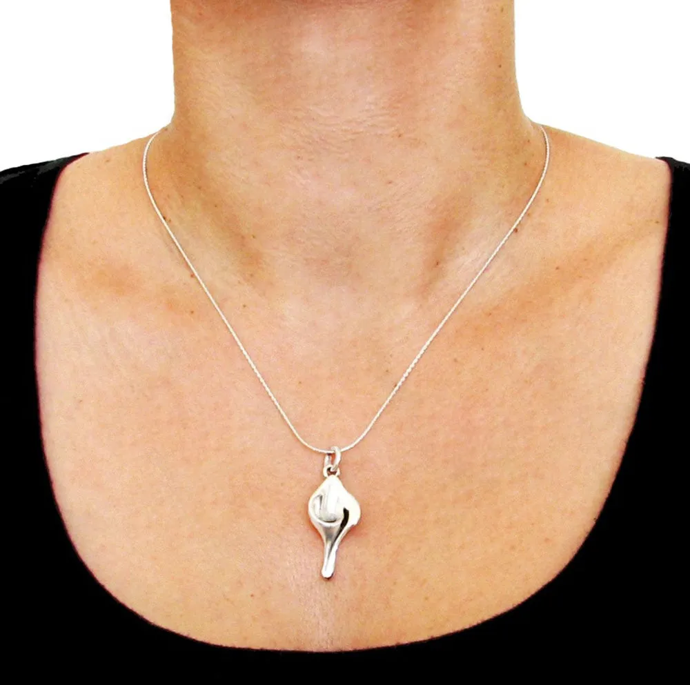 Calla Lily Flower 925 Sterling Silver Pendant Necklace