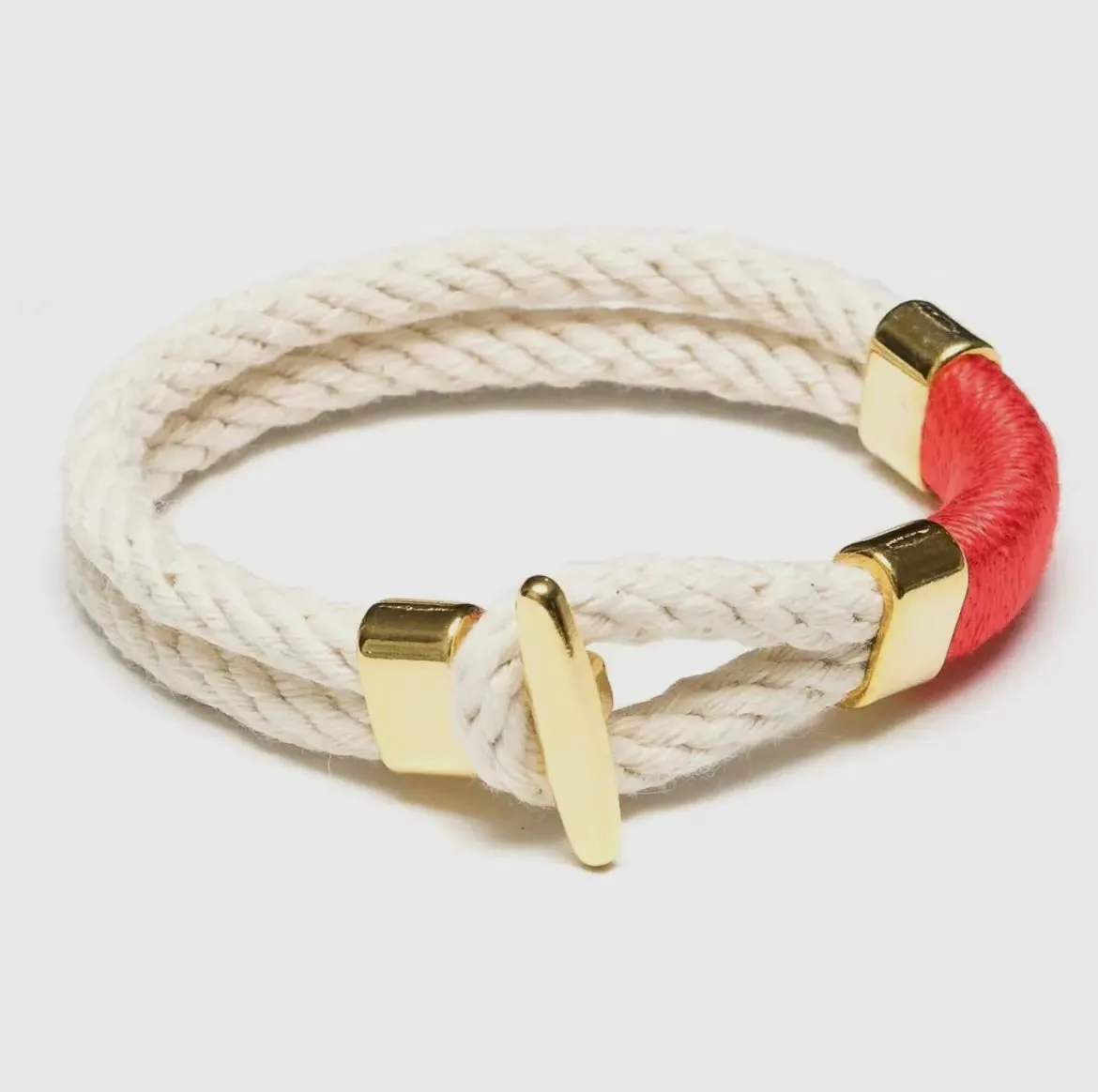 Cambridge Bracelet - Ivory/Coral/Gold