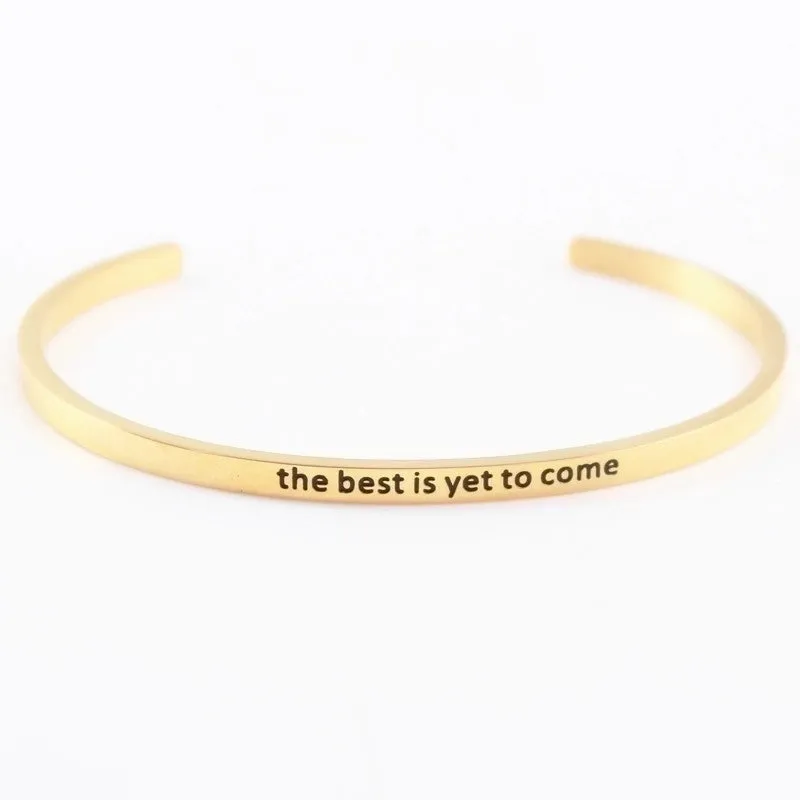 Casual Simple Style Letter Stainless Steel Cuff Bracelets