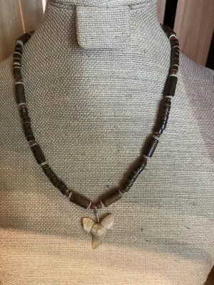 Charming Shark Wood Heshi Shark Tooth Necklace