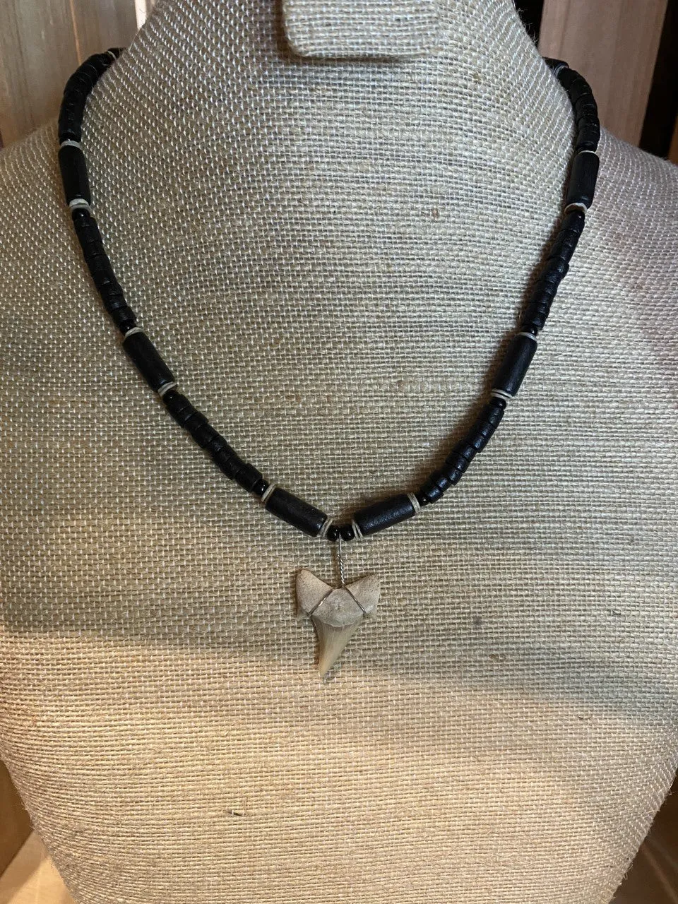 Charming Shark Wood Heshi Shark Tooth Necklace