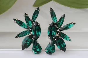 CLUSTER GREEN EARRINGS