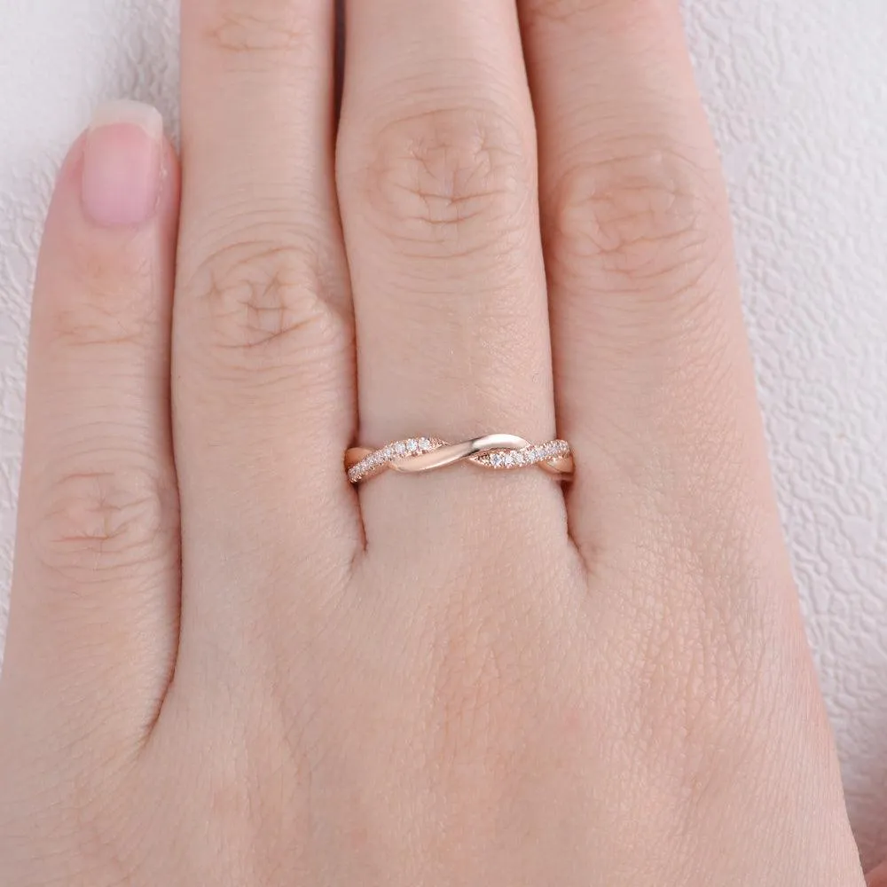 Colorless Infinity Moissanite Wedding Band