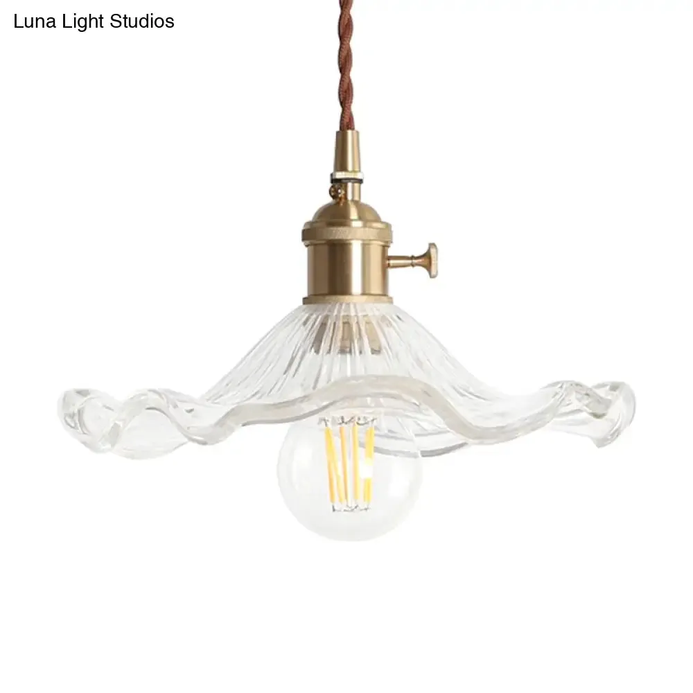 Contemporary Lotus Leaf Glass Pendant Light - Stylish Hallway Foyer Hanging Lamp