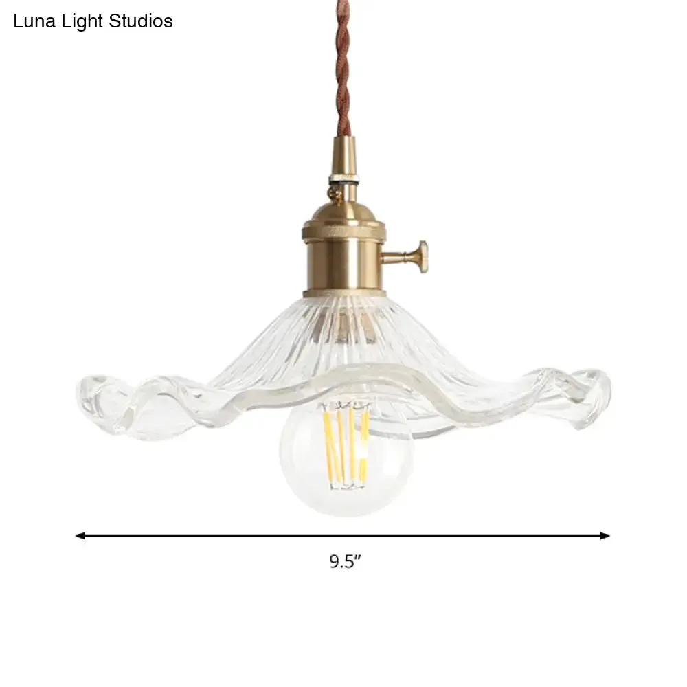 Contemporary Lotus Leaf Glass Pendant Light - Stylish Hallway Foyer Hanging Lamp