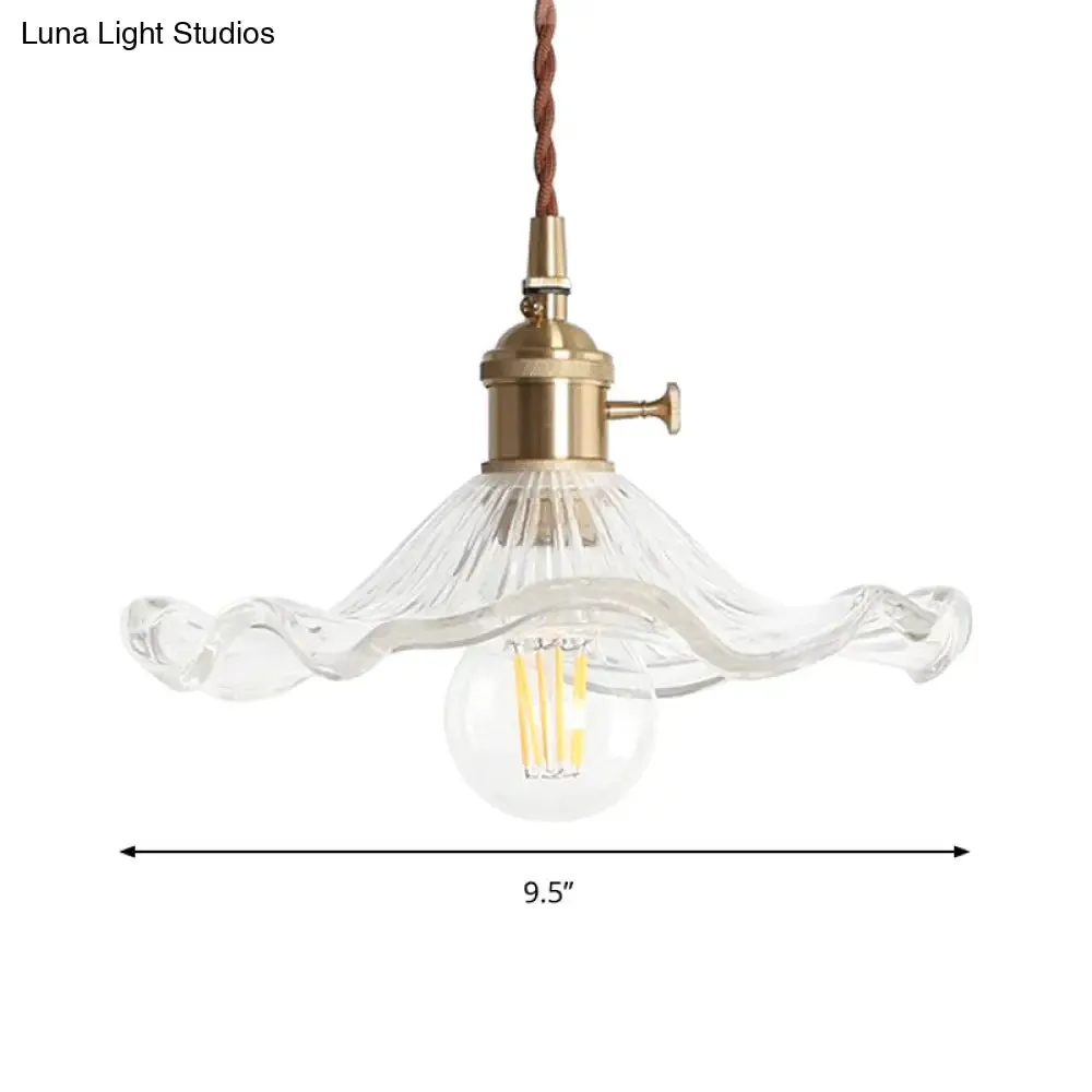 Contemporary Lotus Leaf Glass Pendant Light - Stylish Hallway Foyer Hanging Lamp