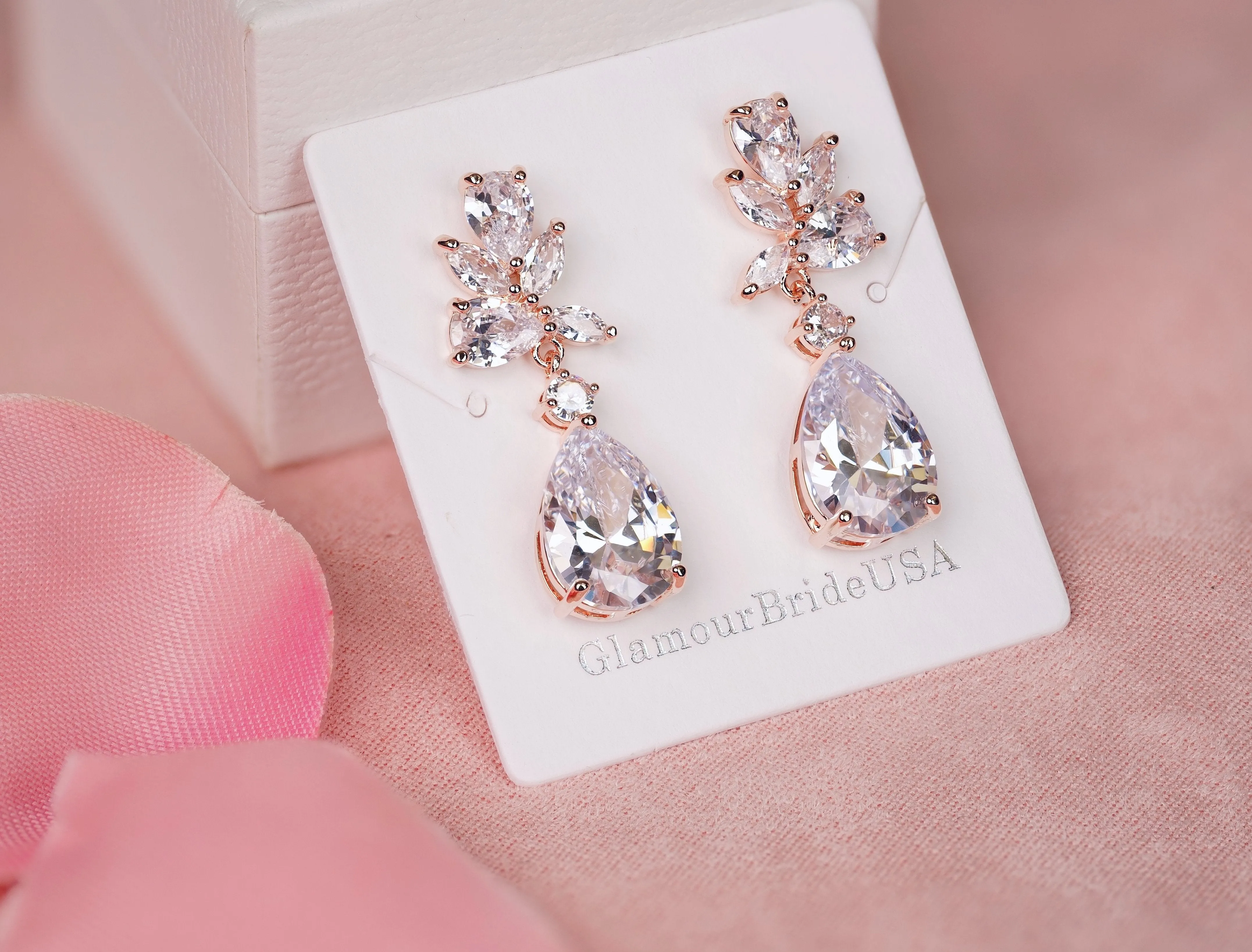 Crystal Drop Earrings - Jessica