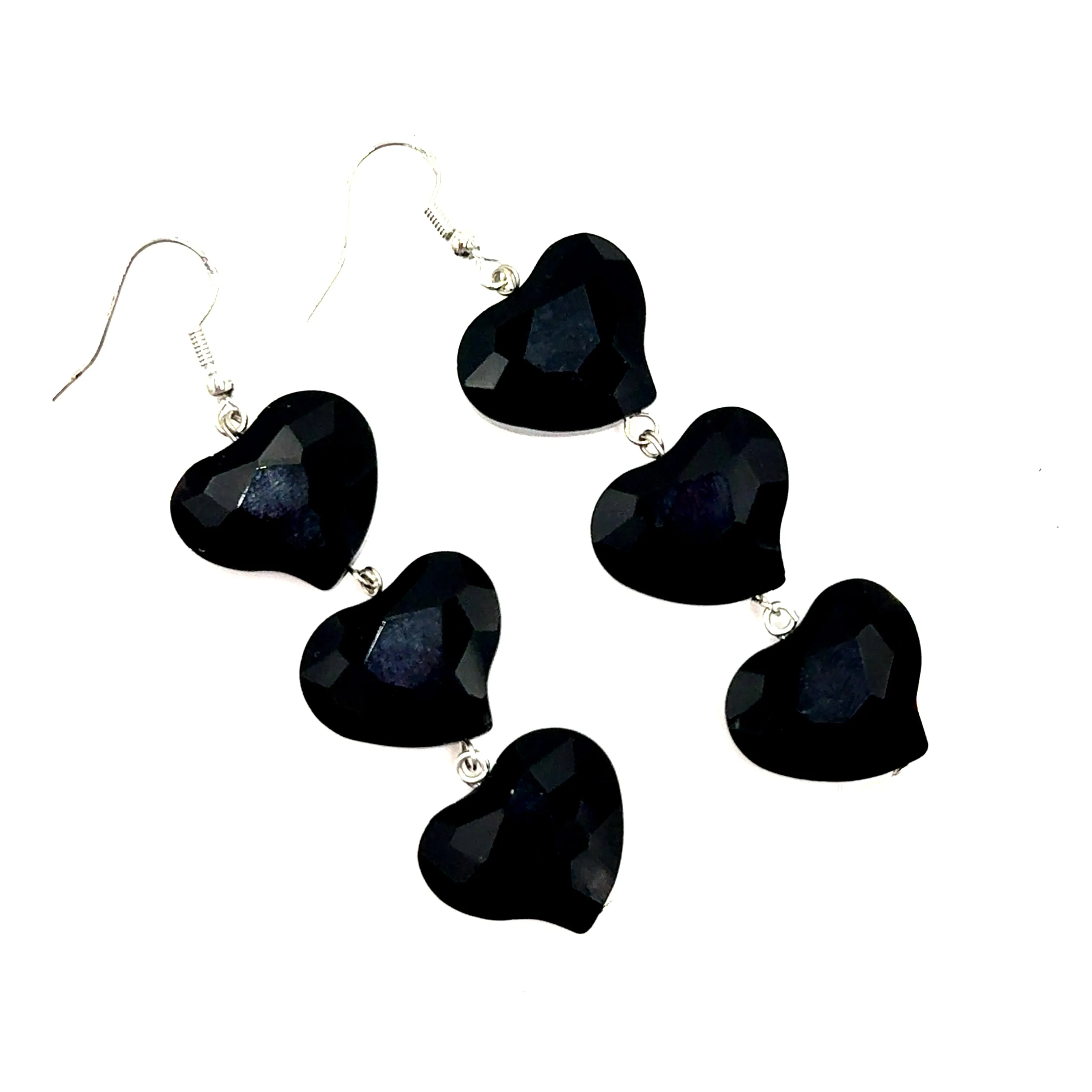 Crystal Heart Sterling Silver Dangle Earring