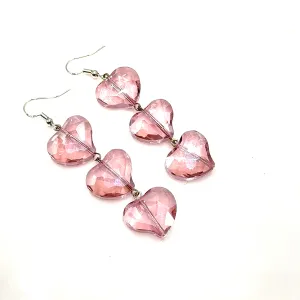 Crystal Heart Sterling Silver Dangle Earring