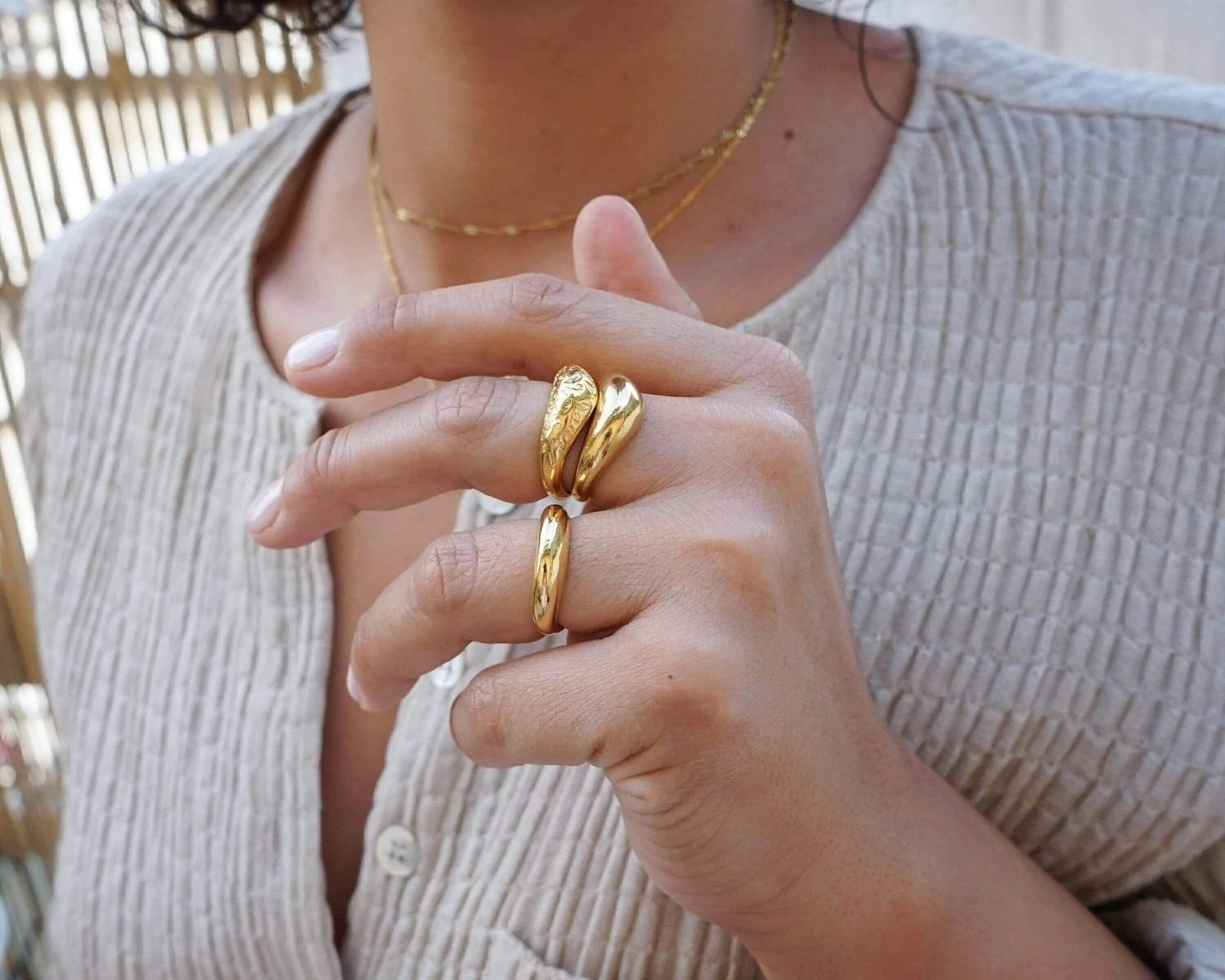 Dainty Gold Thin Soft Curve Ring