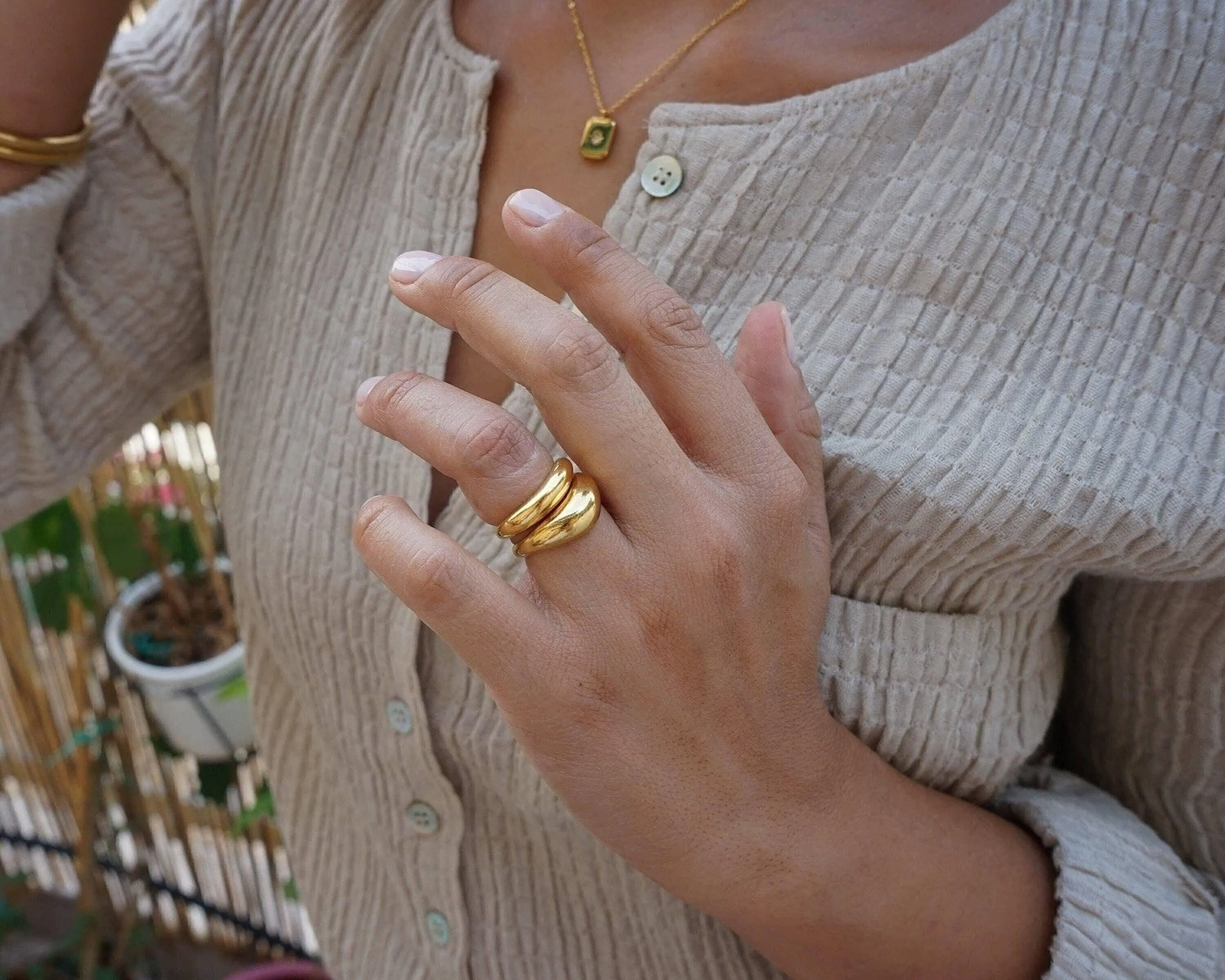 Dainty Gold Thin Soft Curve Ring