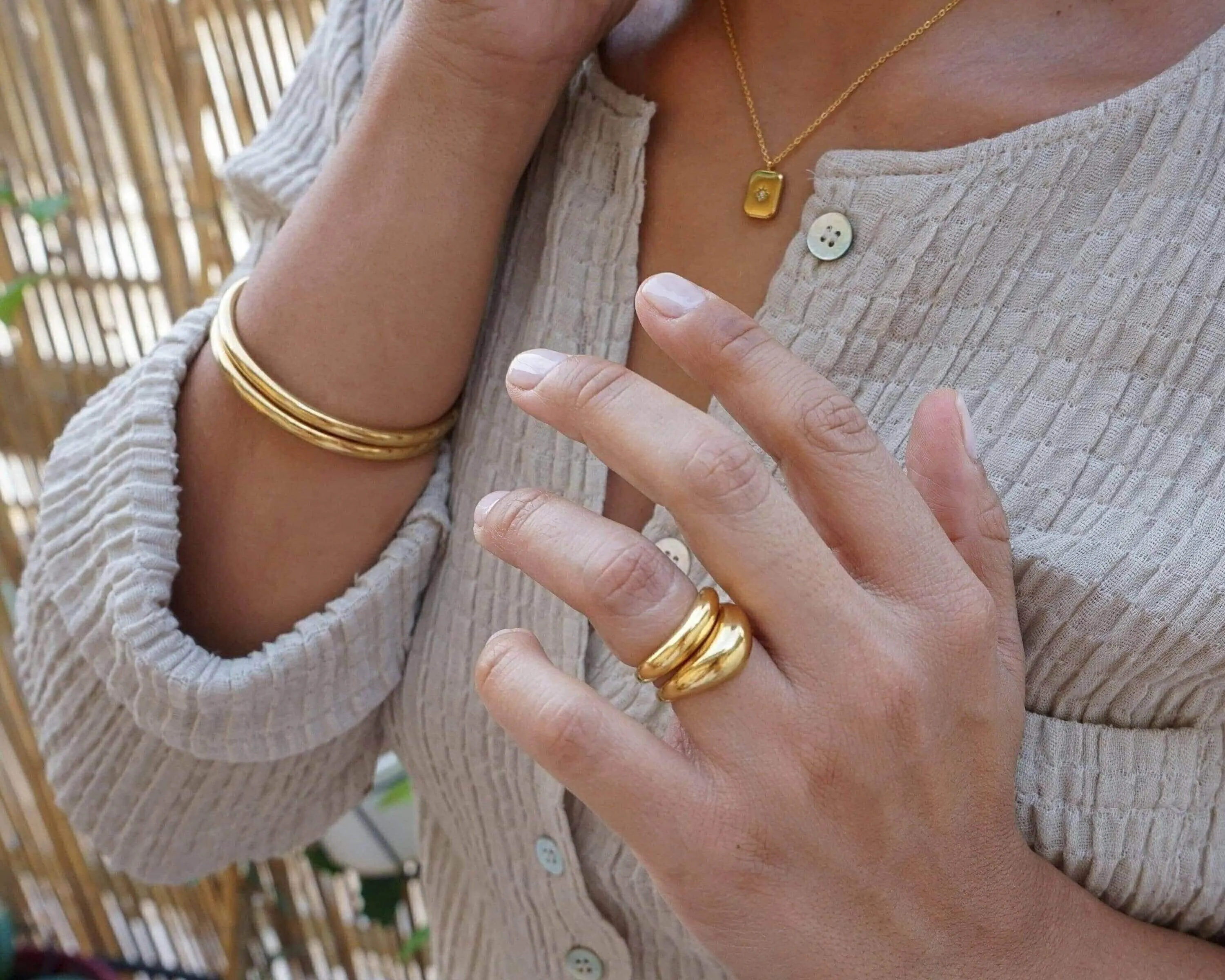 Dainty Gold Thin Soft Curve Ring