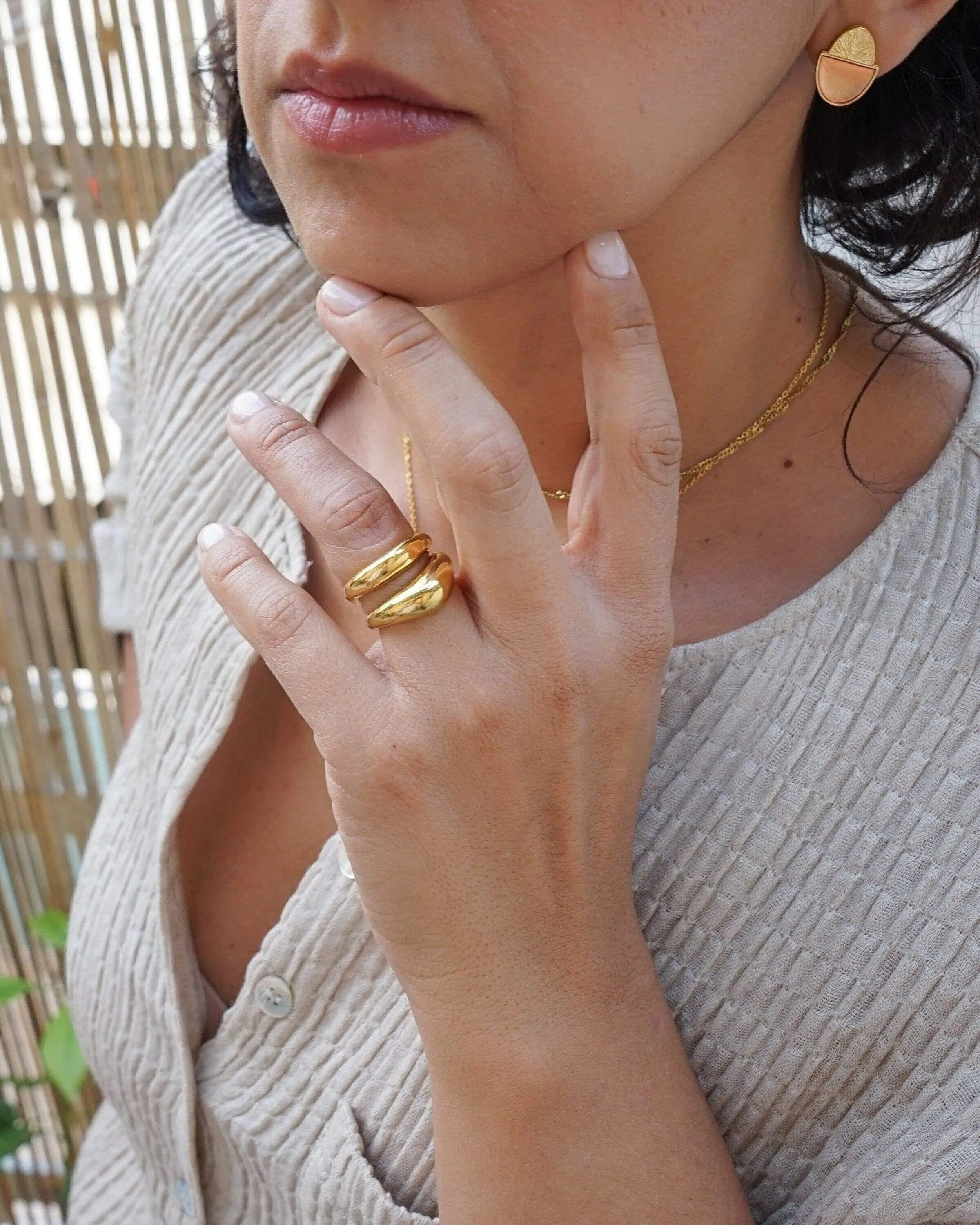 Dainty Gold Thin Soft Curve Ring