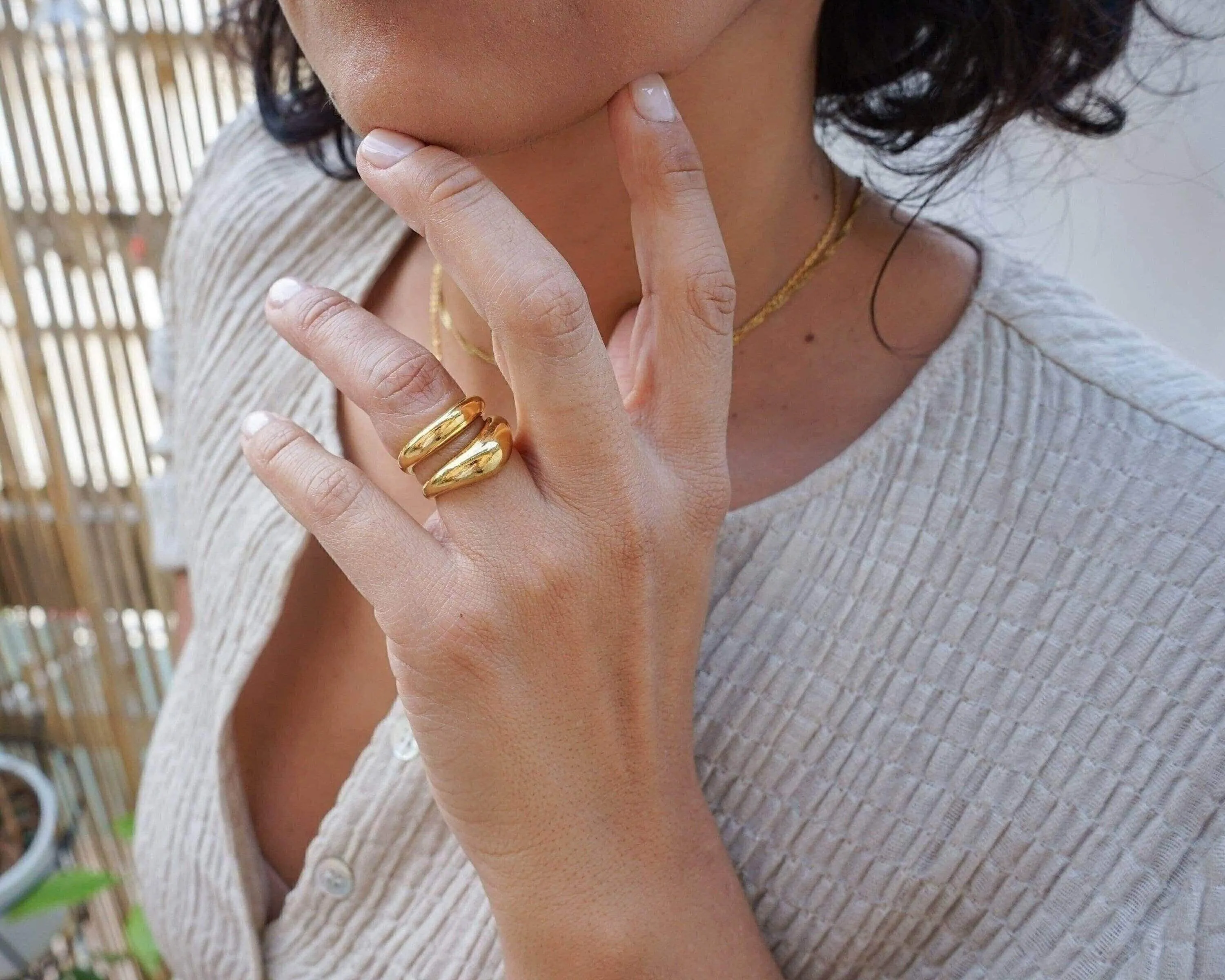 Dainty Gold Thin Soft Curve Ring