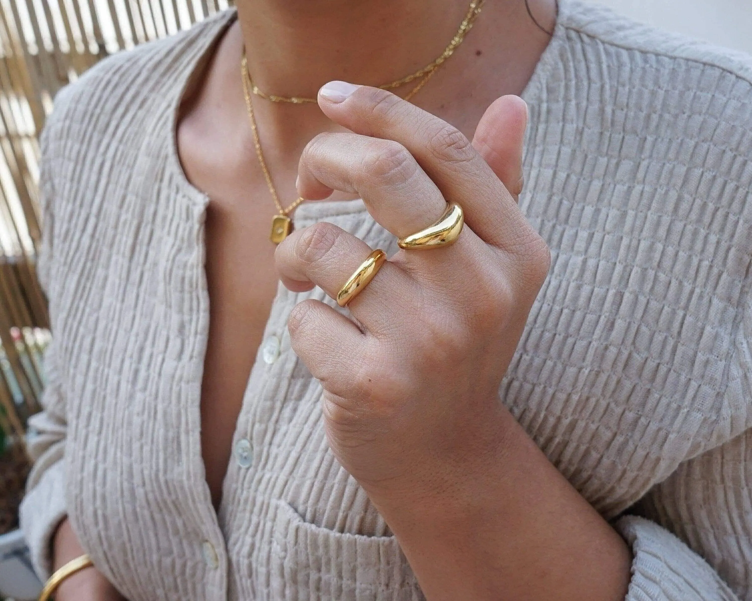 Dainty Gold Thin Soft Curve Ring