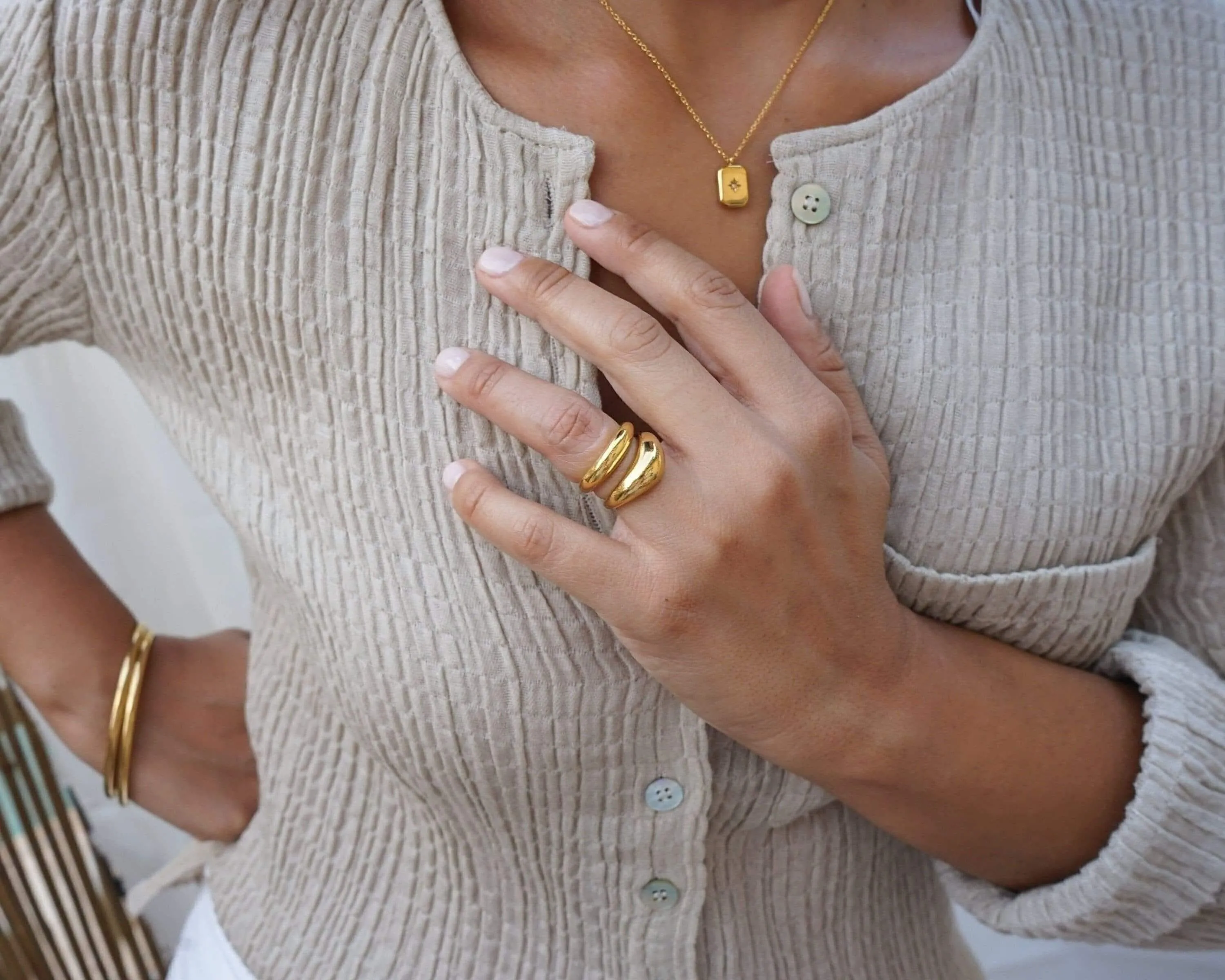 Dainty Gold Thin Soft Curve Ring