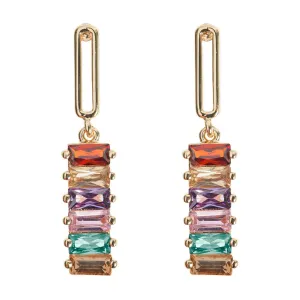 Dangling Colored Stones Earrings