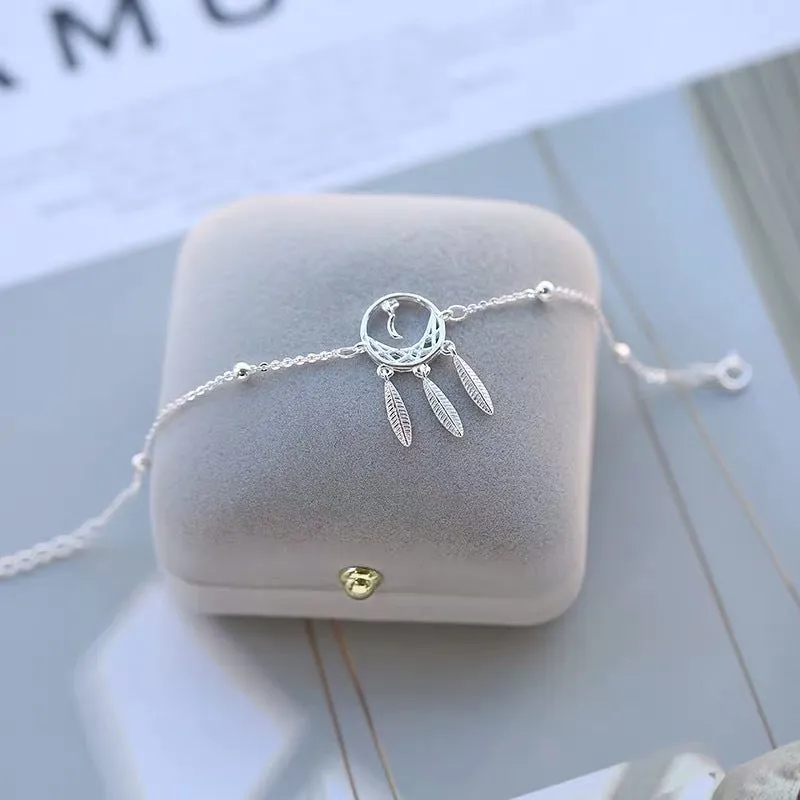 Dreamcatcher Bracelet Female Sen Series Ins Bracelet Niche Korean Girlfriends Star And Moon Jewelry Gift