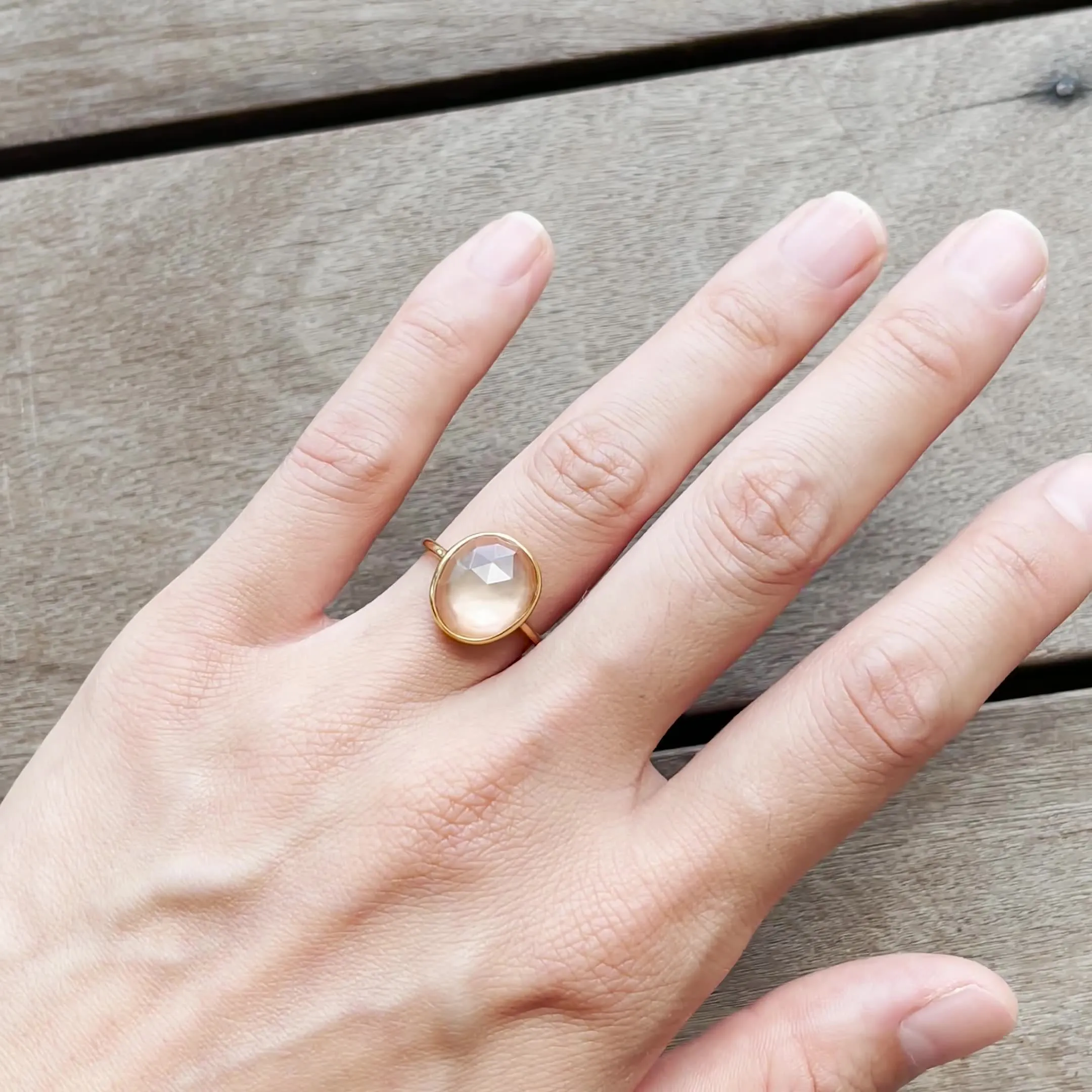 Dusty Coral Statement Ring - Window to my Soul